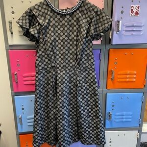 Chic Black and White Patterned Dress